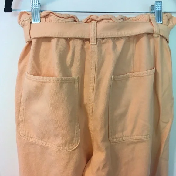 Ann Taylor LOFT Peach-Toned Paperbag Pull On Jeans Size M - Picture 3 of 5